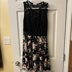 Ardene Black Floral Midi Dress